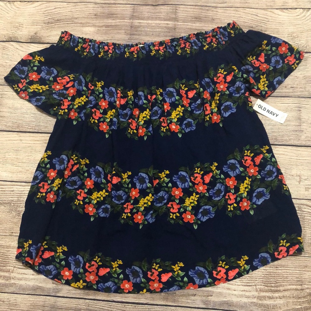 Old Navy Flower Off the Shoulder Blouse NWT